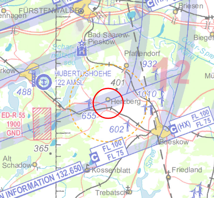 Flugbeschränkungsgebiet ED-R Lindenberg 1 Grafische Darstellung EDR Lindenberg